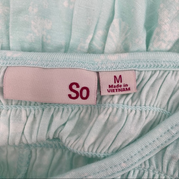 SO Tie-Dyed Smocked Peplum Cropped Tank Top - Picture 7 of 8